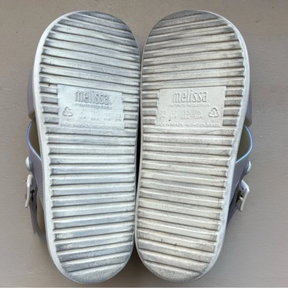 Melissa Awaytomars White Cosmic Sandals II Glitter Platform Soles Women’s Size 6